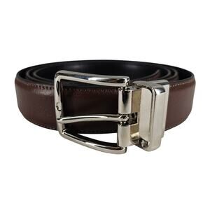 COLE HAAN MEN'S REVERSIBLE BLACK/BROWN LEATHER BELT – SIZE 42